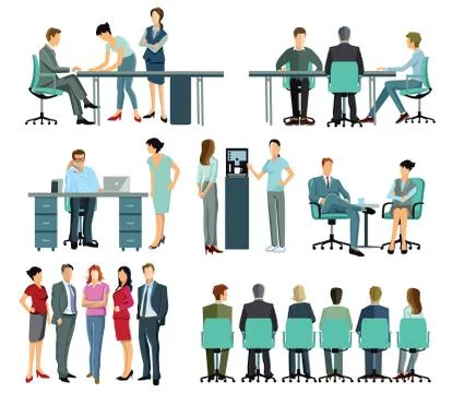 Working and Distribution in the Office Stock Illustration