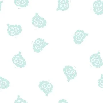 Working and thinking brain glyph seamless pattern Stock Illustration