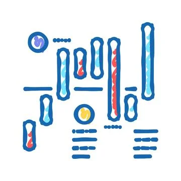 Working and thinking brain icon doodle illustration Stock Illustration