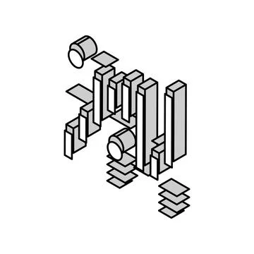 Working and thinking brain isometric icon vector illustration Stock Illustration