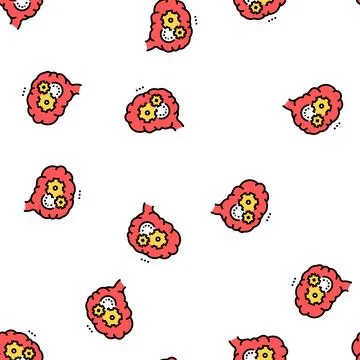 Working and thinking brain vector seamless pattern 스톡 일러스트