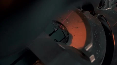 Working of the angular grinding machine in slow mo Stock Footage 192608838