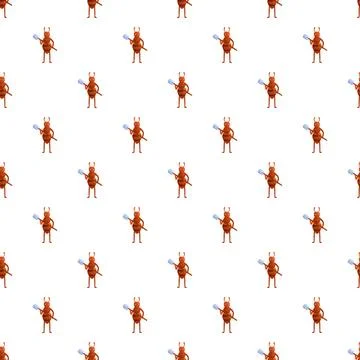 Working ant cartoon characters repeating seamless pattern Illustrazione stock
