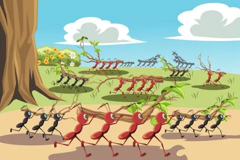 Working ants Stock Illustration