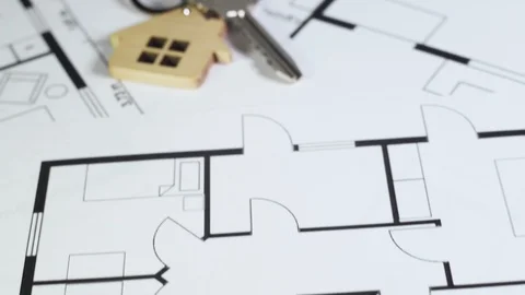 Working on architectural plan, developing area for providing new accommodation Stock Footage 120570739
