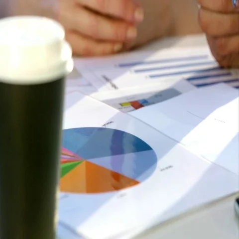 Working Around Clock On Coffee Break For Business Project Stock Footage 69296437