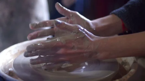Working art pot clay Stock Footage 74958240