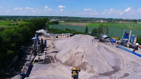 Working asphalt bitumen plant. Stock Footage 218125673