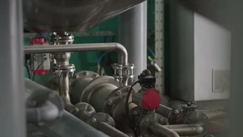 Working attachments made of pressurized pipes. Stock Footage 325610399