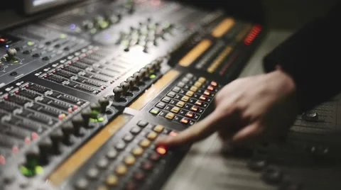 Working with audio mixing console Stock Footage 48775907