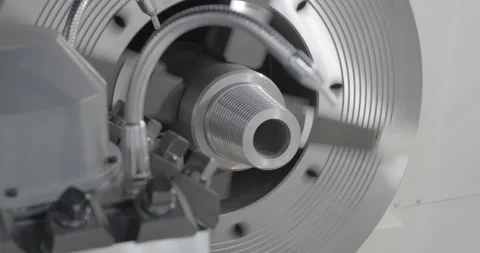 Working automatic lathe machine Stock Footage 246500822