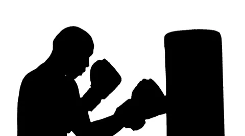 Working the Bag Silhouette Stock Footage 8761373