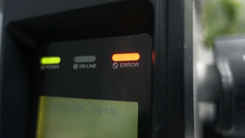 Working with a bar code printer. Direct thermal and thermal transfer label pr Stock Footage 149687511