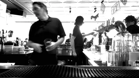 Working the bar Stock Footage 205480677