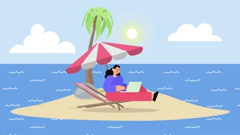 Working on the beach Stock Footage 228941374