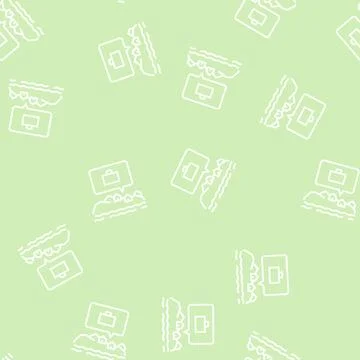 Working in beach house line seamless pattern Stock Illustration