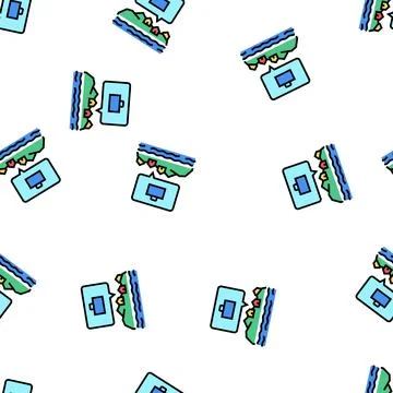 Working in beach house vector seamless pattern Stock Illustration