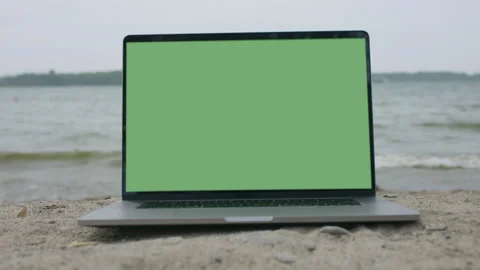 Working from the beach. Remote working new normal. Stock Footage 136110774