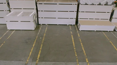 Working, Blue Collar Worker, Manual Worker, Warehouse, Drywall, Indoors, Day, Video stock 94123781
