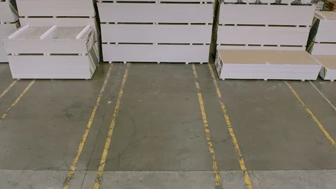 Working, Blue Collar Worker, Manual Worker, Warehouse, Drywall, High Angle View, Video stock 94124994