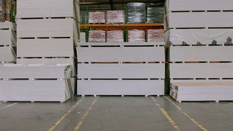 Working, Blue Collar Worker, Manual Worker, Warehouse, Drywall, Indoors, Day, Stock Footage 94128589