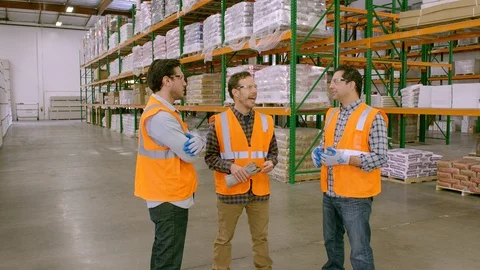 Working, Blue Collar Worker, Manual Worker, Warehouse, Drywall, Indoors, Day, Video stock 94130440