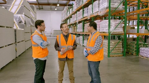 Working, Blue Collar Worker, Manual Worker, Warehouse, Drywall, Indoors, Day, Video stock 94130529