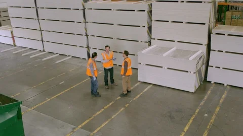 Working, Blue Collar Worker, Manual Worker, Warehouse, Drywall, Standing, Video stock 94250673