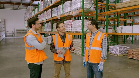 Working, Blue Collar Worker, Manual Worker, Warehouse, Drywall, Indoors, Day, Stock Footage 94252589