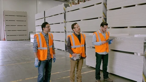 Working, Blue Collar Worker, Manual Worker, Warehouse, Drywall, Indoors, Day, 库存影片 94393716
