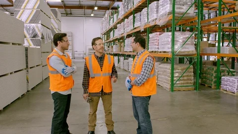 Working, Blue Collar Worker, Warehouse, Drywall, Manual Worker, Indoors, Day, Video stock 94130655