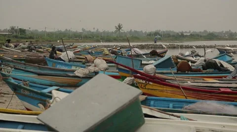 Working at the boats in Sri Lanka Stock Footage 49366084