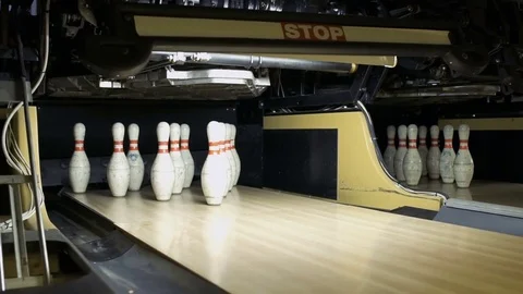 Working bowling machine Stock Footage 84538202