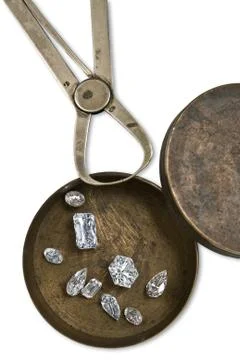 Working box with diamonds Stock Photos