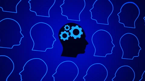 Working brain concept animation. Clever mind of unusual genius moving progress 스톡 동영상 251667497