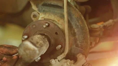 Working with brake disc Video stock 36546210