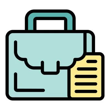 Working briefcase icon vector flat Illustrazione stock