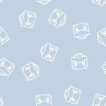 Working briefcase line vector seamless pattern Stock Illustration