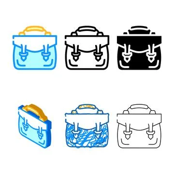 Working briefcase multistyle color icon vector Stock Illustration