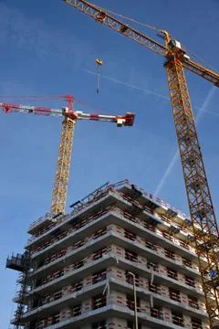 Working on a building in Antwerp Stock-Fotos