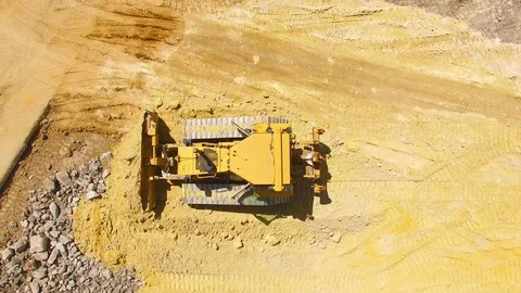 Working bulldozer on construction site.	 Stock Footage 71983098
