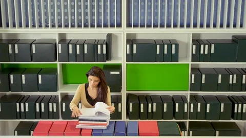 Working, Business, White Collar Worker, Office, Document, Indoors, Day, Wide Stock Footage 94032269