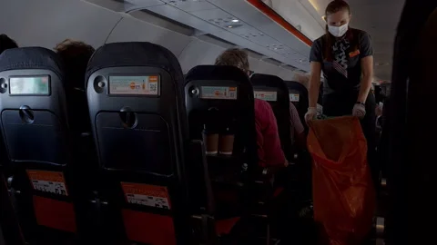 Working cabin crew. Stock Footage 164348363