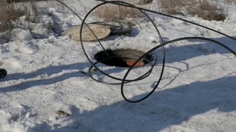 Working with cable Stock Footage 73821289