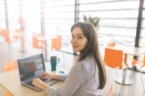 Working at cafe Foto stock