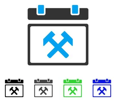 Working Calendar Page Flat Icon Stock Illustration