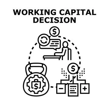 Working capital decision making process illustration Stock-Illustration