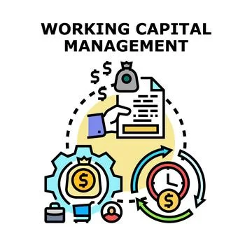 Working capital management process planning business finance Stock Illustration
