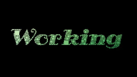 Working Capital Pixelated Text Changing Looping Grid With Glitch Effect Stock Footage 113882525