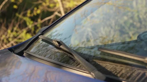 A Working Car Windshield Wipers Stock Footage 234778889
